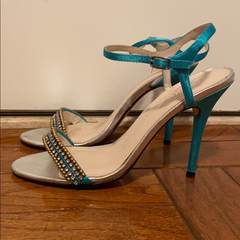 Teal Blue Sparkly Caparros Heels